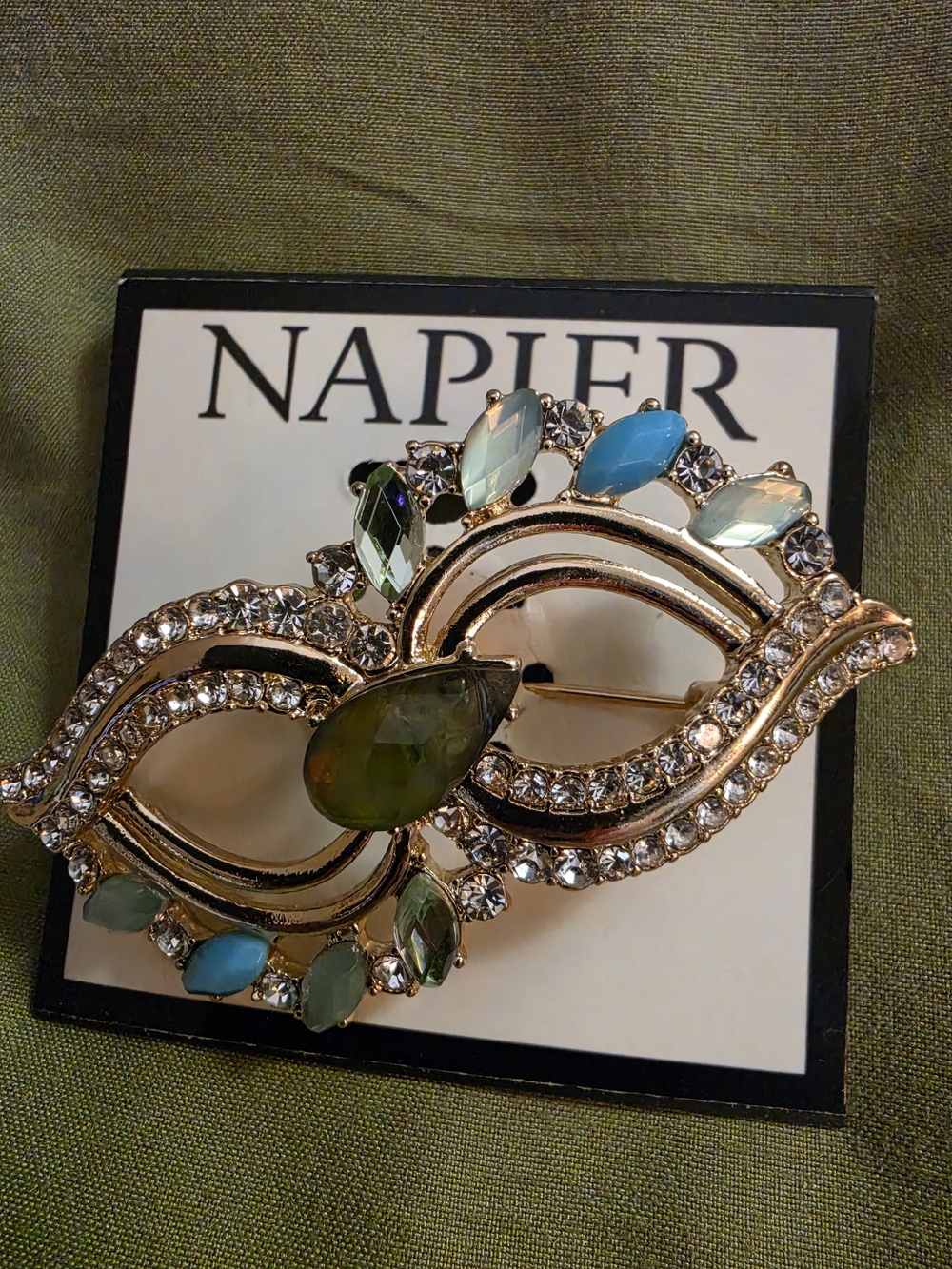 Napier Gold-Tone Masquerade Brooche.